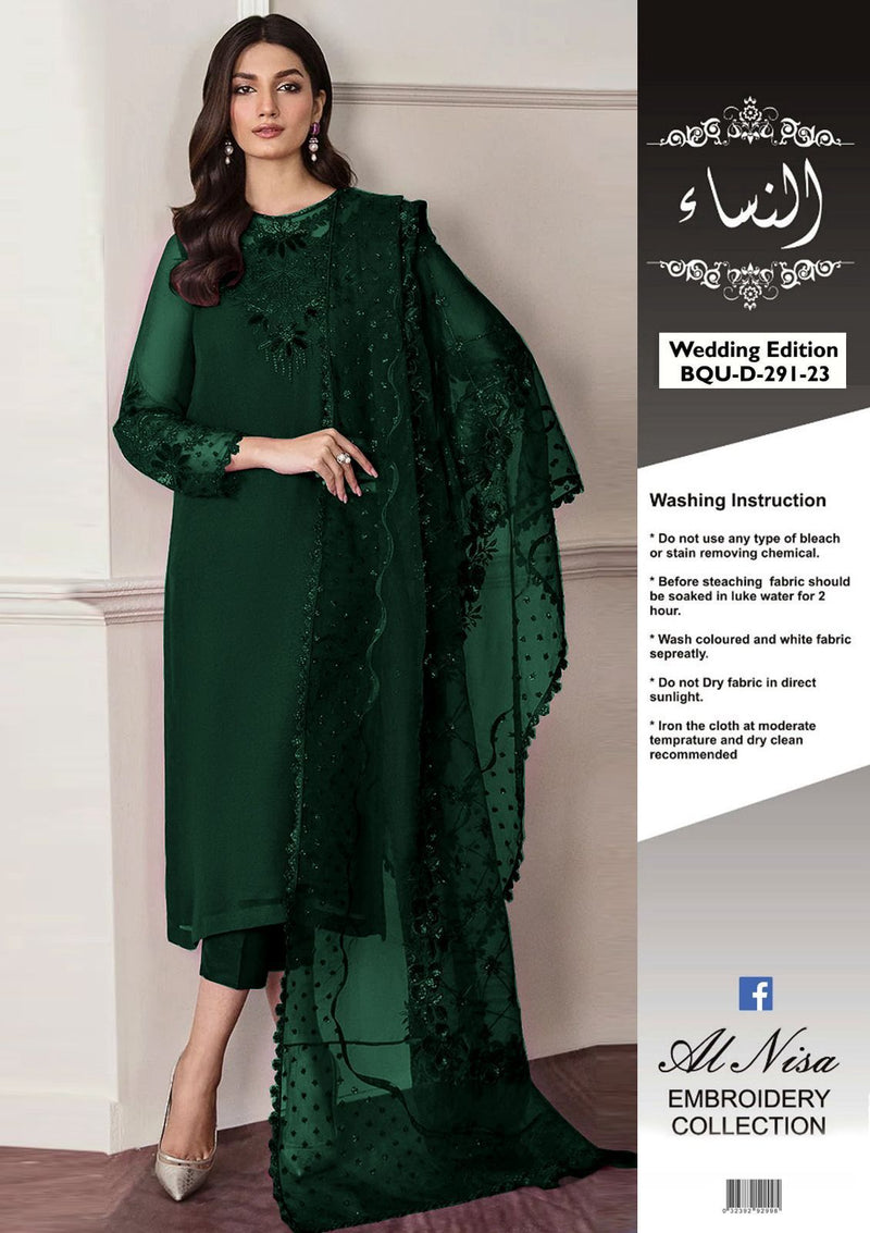 Al Nisa Wedding Edition Embroidered Green Dress – BQU-D-291-23